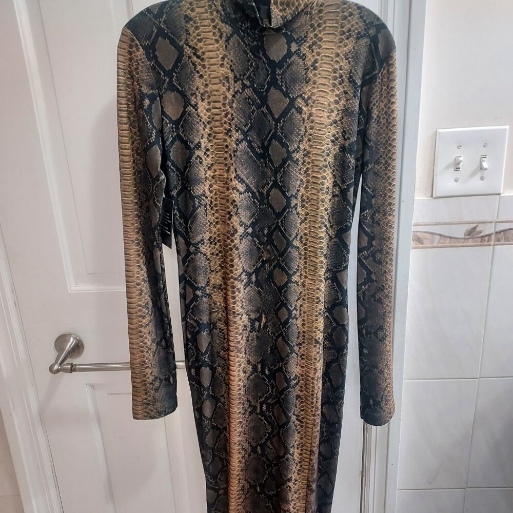 Norma Kamali Snake Python Turtleneck Long Sleeve … - image 2